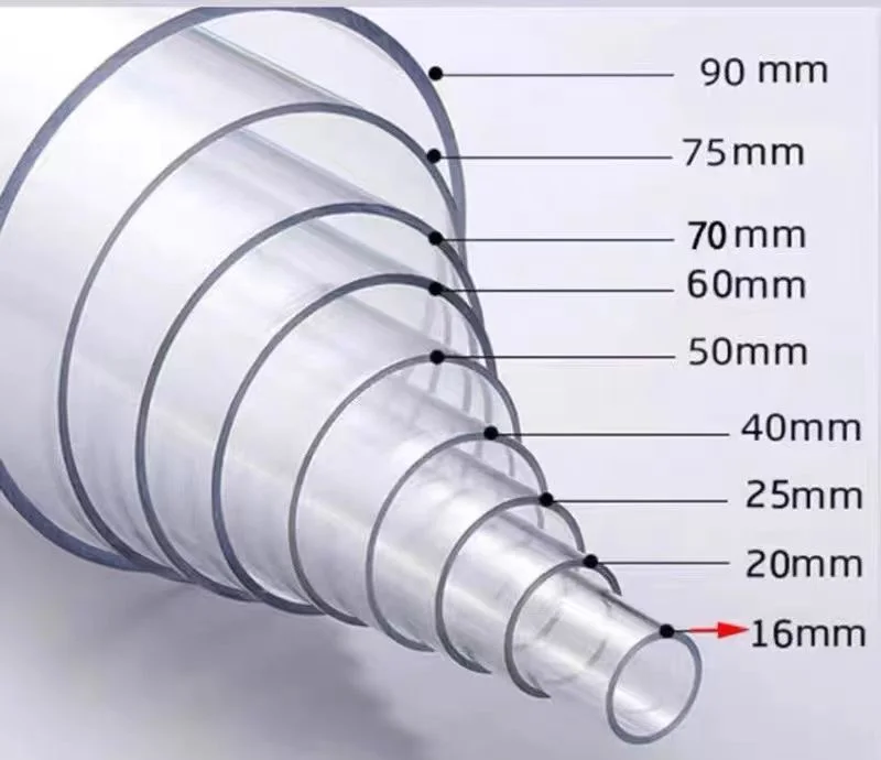 Extruded Transparent Acrylic Threaded Water Pipe Milky Acrylic PMMA LED Light Pipe Red Plexiglass Expansion Cylinders Tube 100mm