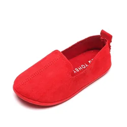 Kids Single Shoes 2023 New Korean Style Simple Casual Princess Boat Light Small Leather