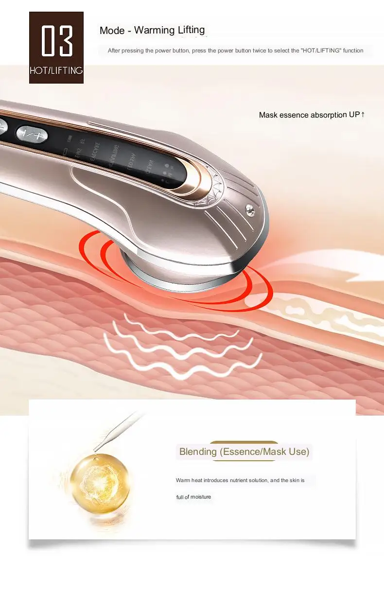 rechargeable vibration ultrasonic skin beauty products skin care face care rf ems face beauty products wholesale  kingdomcares