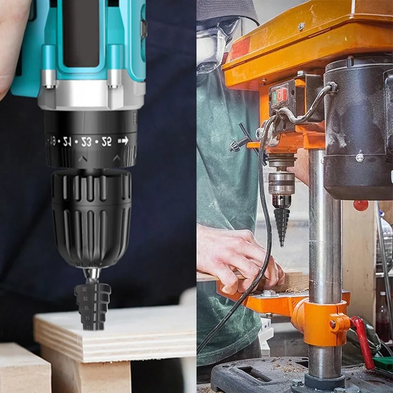 3PCS Quick Change Hex Shank Black Oxide Step Drill Bit Set Drill Bits for Metal Drilling