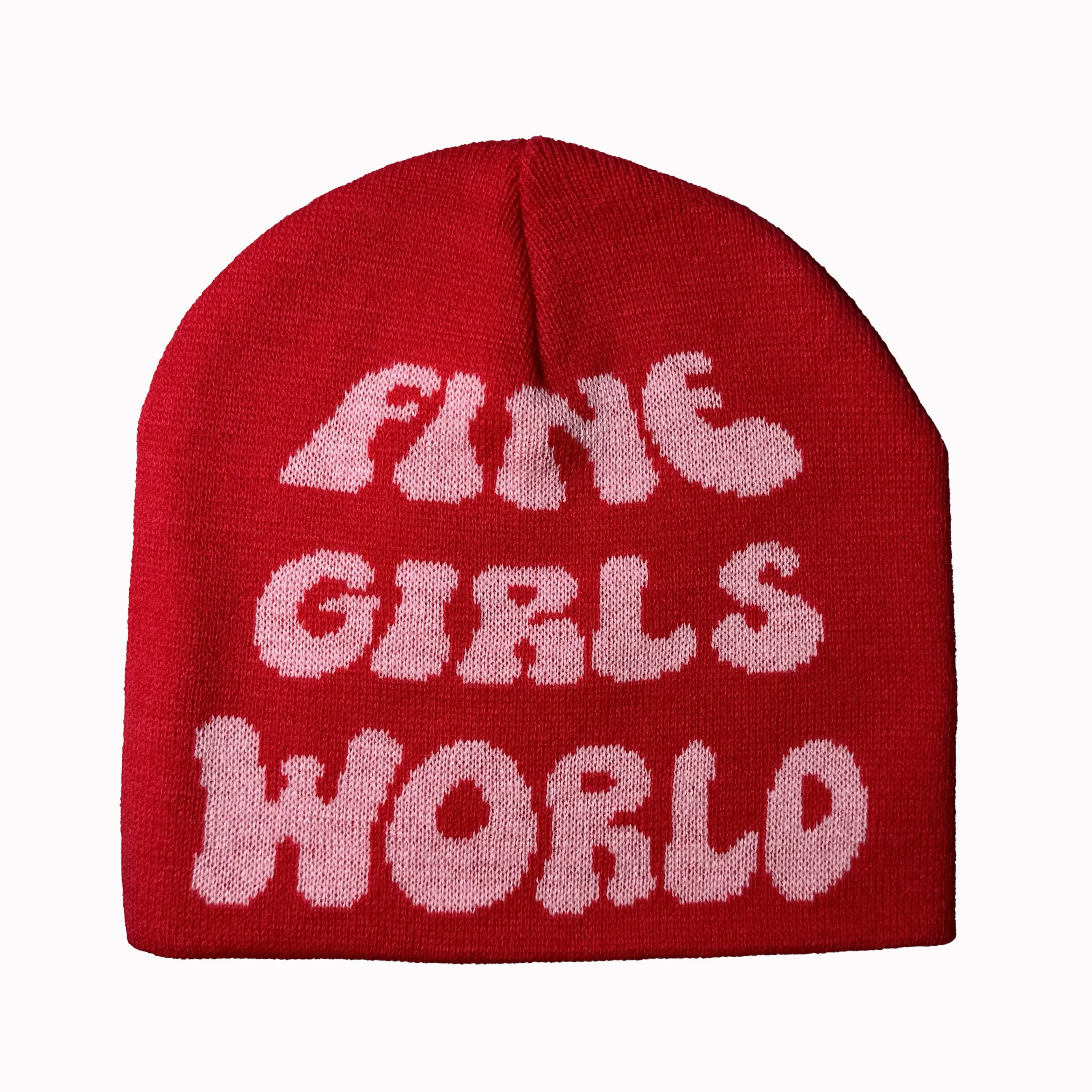 OEM Beanie Manufacturer High Quality Custom Acrylic Puff Jacquard Knitted Beanie Hats