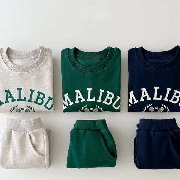 2024 New Autumn Korean Kids Clothes Letter Printing Kid Clothes Wholesale Kids Set Clothes