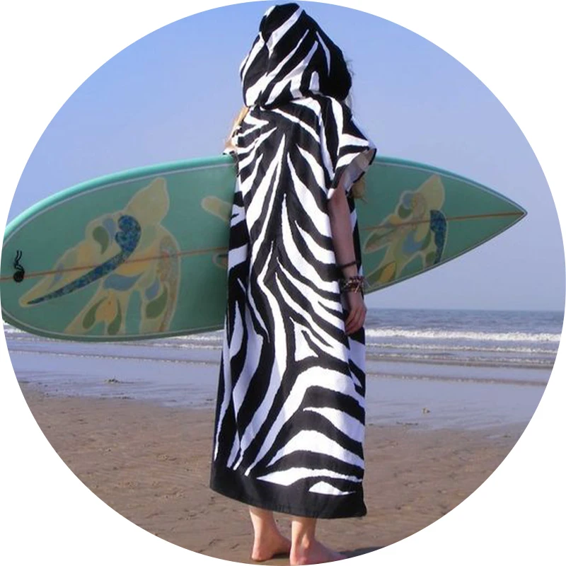 Wholesale Hooded Men Poncho Towel Adult Beach Microfiber Towel Adult Surf Poncho