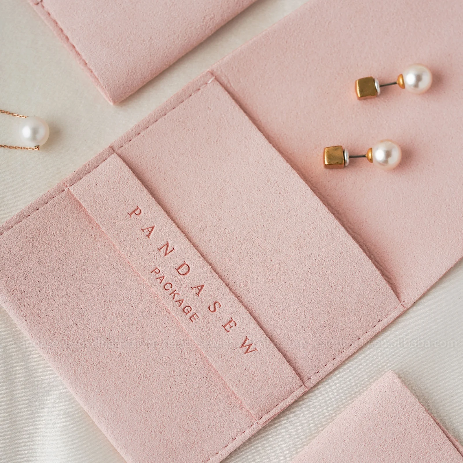 PandaSew microfiber thickened jewelry bags earrings necklaces ring jewelry storage gift packaging with custom logo