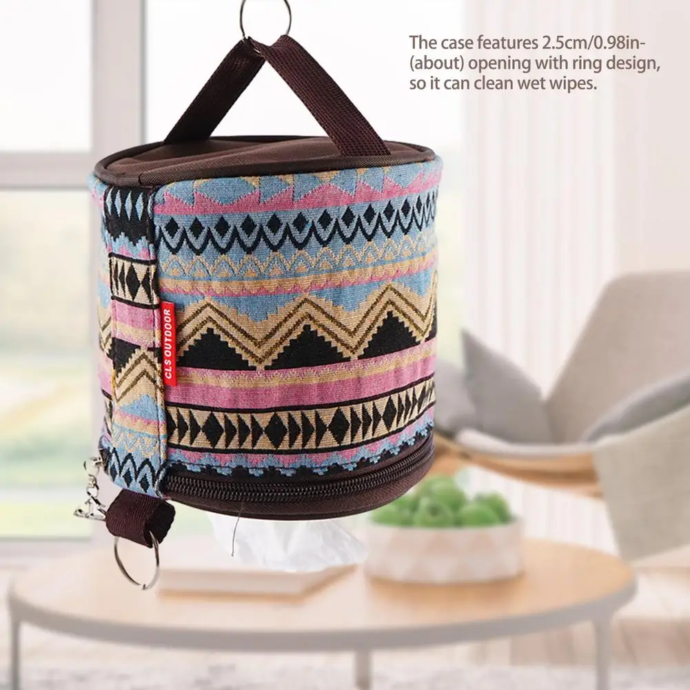 Camping Paper Box Folding Ethnic Style Toilet Paper Tissue Storage Bag Waterproof Outdoor Camping Travel Pouch Outdoor Tools