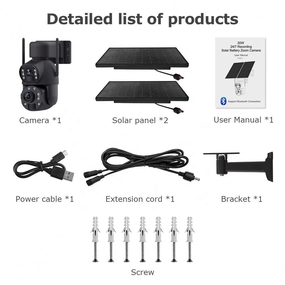 Advanced Solar Security Camera with 4G LTE Two-Way Audio 128GB Storage 20W Solar Panel for High-Security Areas