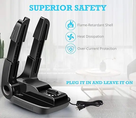 Portable Electric Shoes Boots Dryer and Warmer Heater with Folding and Drying Adjustable Rack