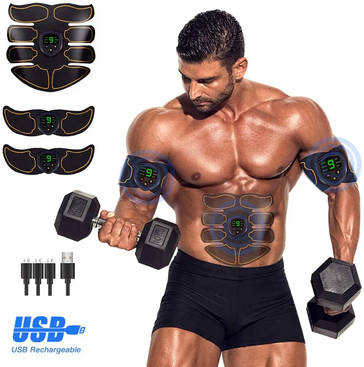 Тоник для мышц EMS, тонизирующий пояс для абдоминального пресса, тренировочный электростимулятор мышц для живота/рук/АБС стимулятор мышц ems