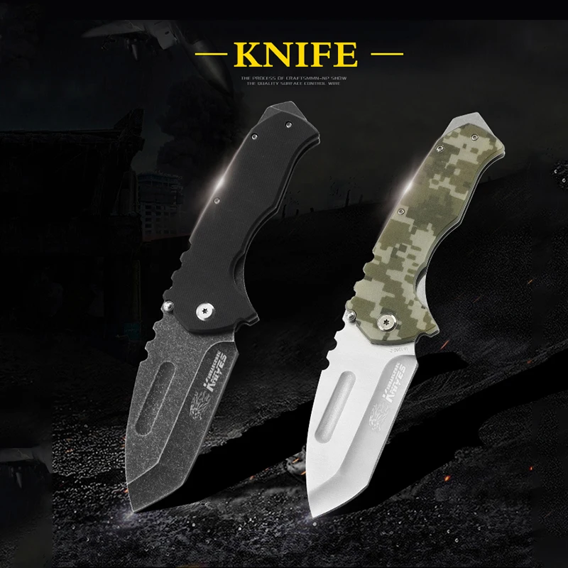 Custom package camping tool 3Cr13 Stainless steel folding knife pocket knife with G10 handle