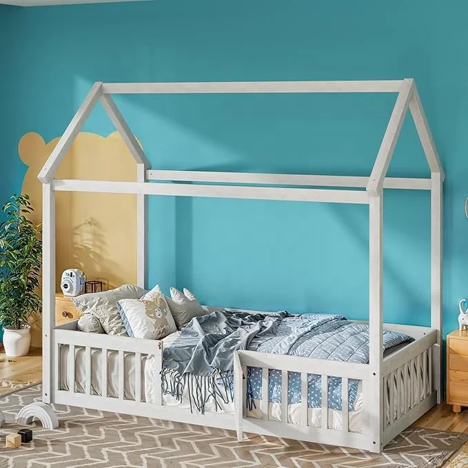 latest designs wood platform princess child toddler bed kids castle beds for kids