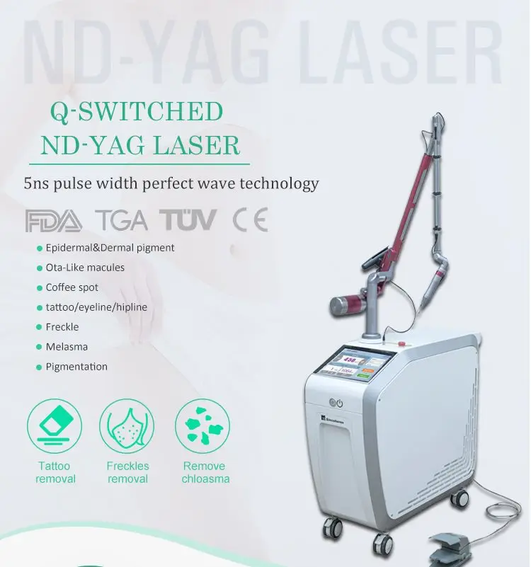 Three year warranty factory price and free training picosecond q switched laser tattoo removal