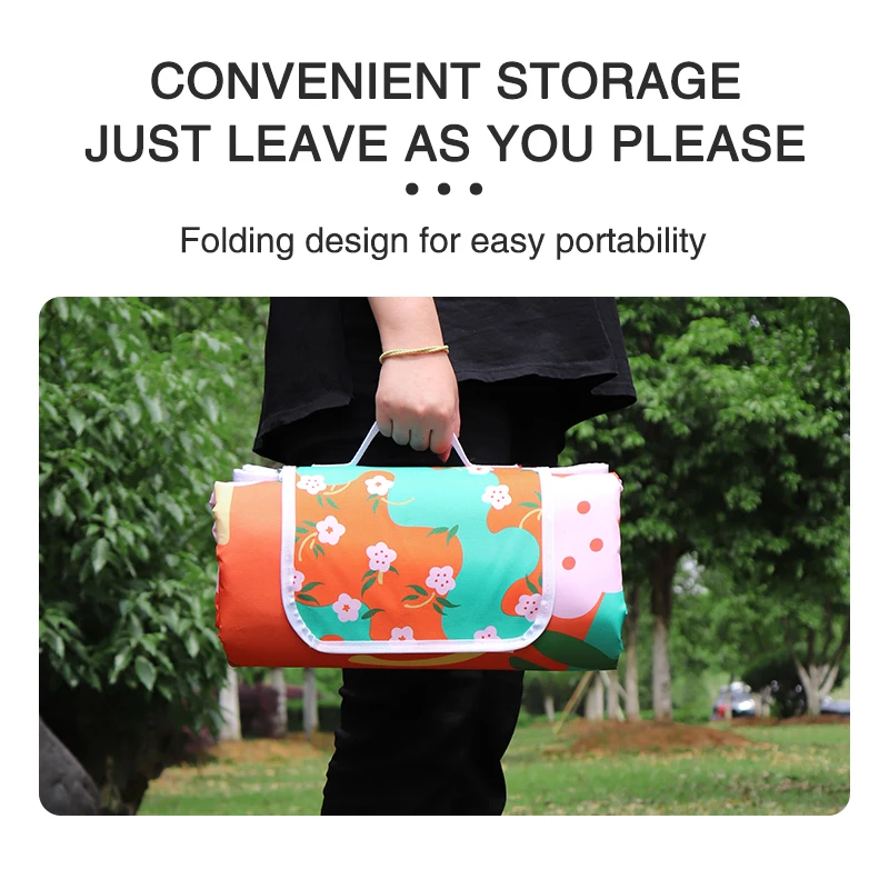 Waterproof picnic mat recycled eco friendly picnic blanket for outdoor portable travel camping rug