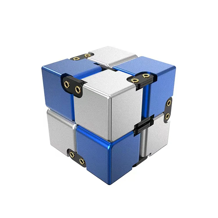 Antistress Decompression Geometric Puzzle Transforming Color Puzzle Cubes Aluminum Sensory Toy Autism Fidget Infinity Cube