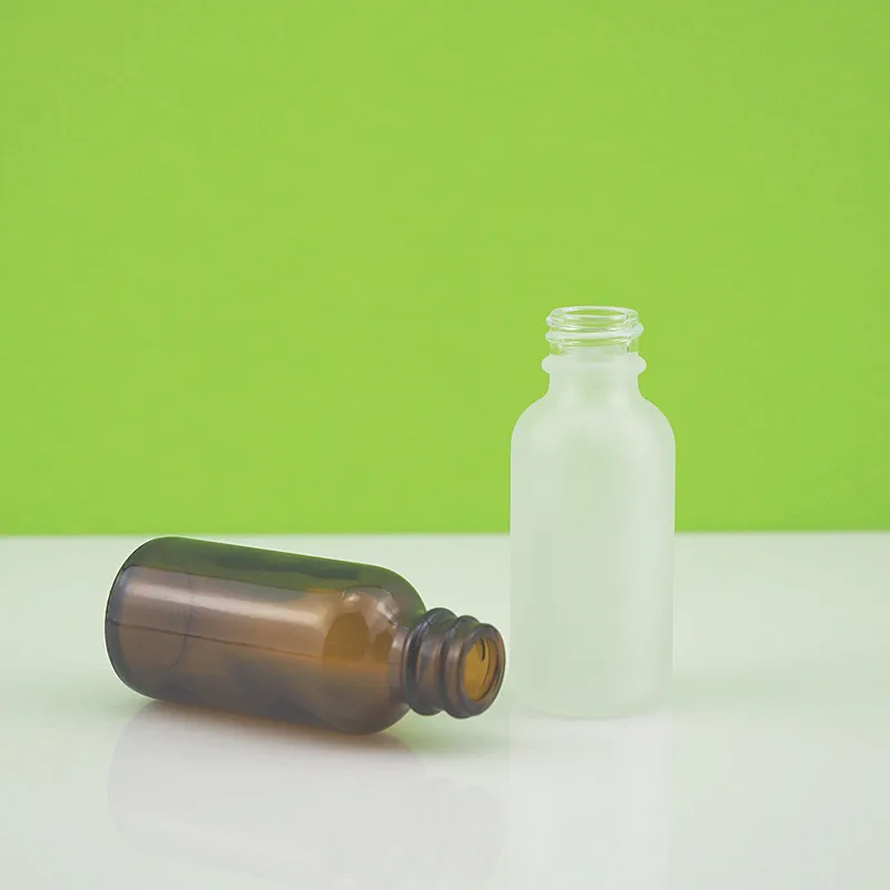1oz empty matte amber essential oil glass bottle with dropper