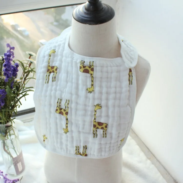 8layer 100% Cotton Muslin baby bandana drool bibs