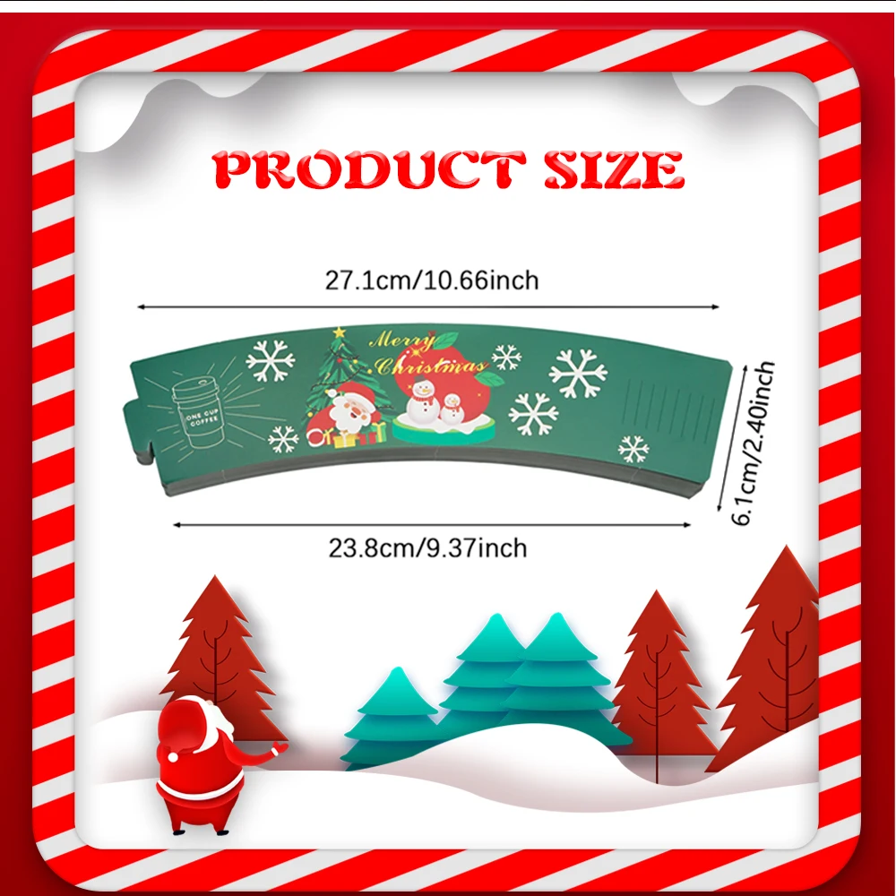 Оптовая цена 50 шт./упаковка рождественские рукава для кофейных чашек двухслойный гофрированный рукав одноразовая Изолированная Праздничная бумажная куртка