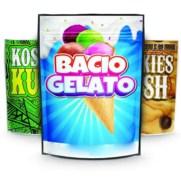 Custom Shape Due Cut Soft Touch Hemp Pink Mylar Bag Gold Cartoon Small With Oxygen Absorbers For Food Storage