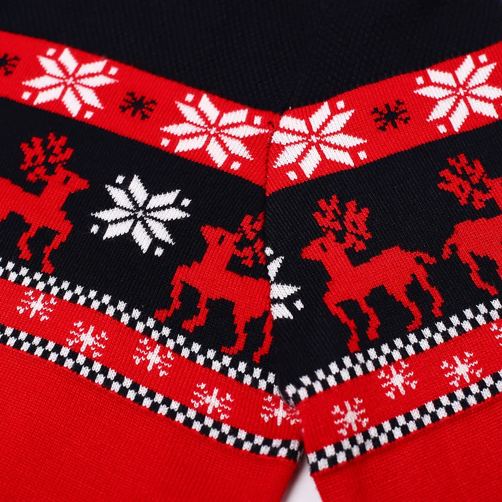 Custom Unisex Crewneck Jacquard Ugly Christmas Sweater Knitwear