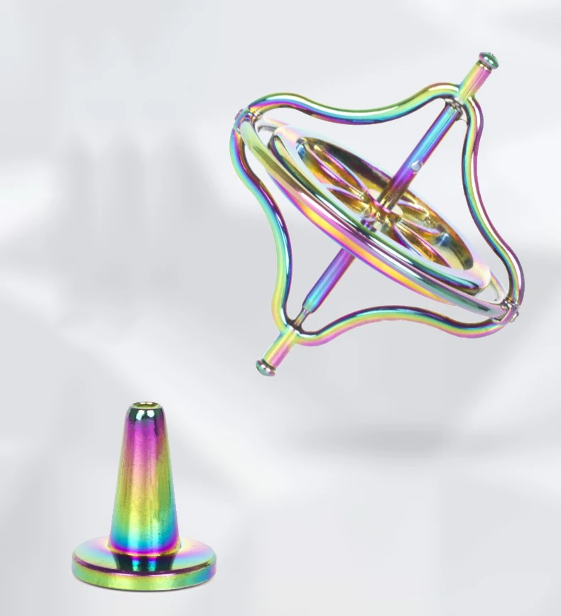 Wholesale Adults Anti Anxiety Spinning Top Colorful Desktop Fidget Spinner Metal Gyroscope Decompression Toys Unisex