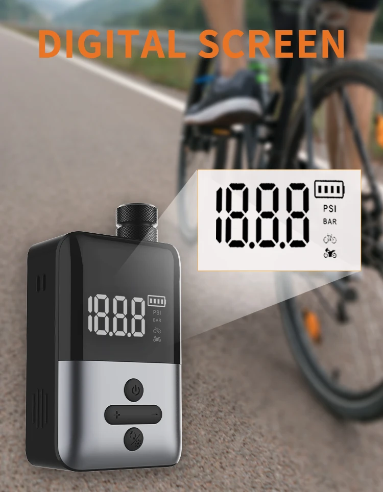 Wholesale Mini Portable Electric Bike Tyre Pump Rechargeable Smart Automatic Bicycle Tire Inflator Wireless Bicycle air Pump