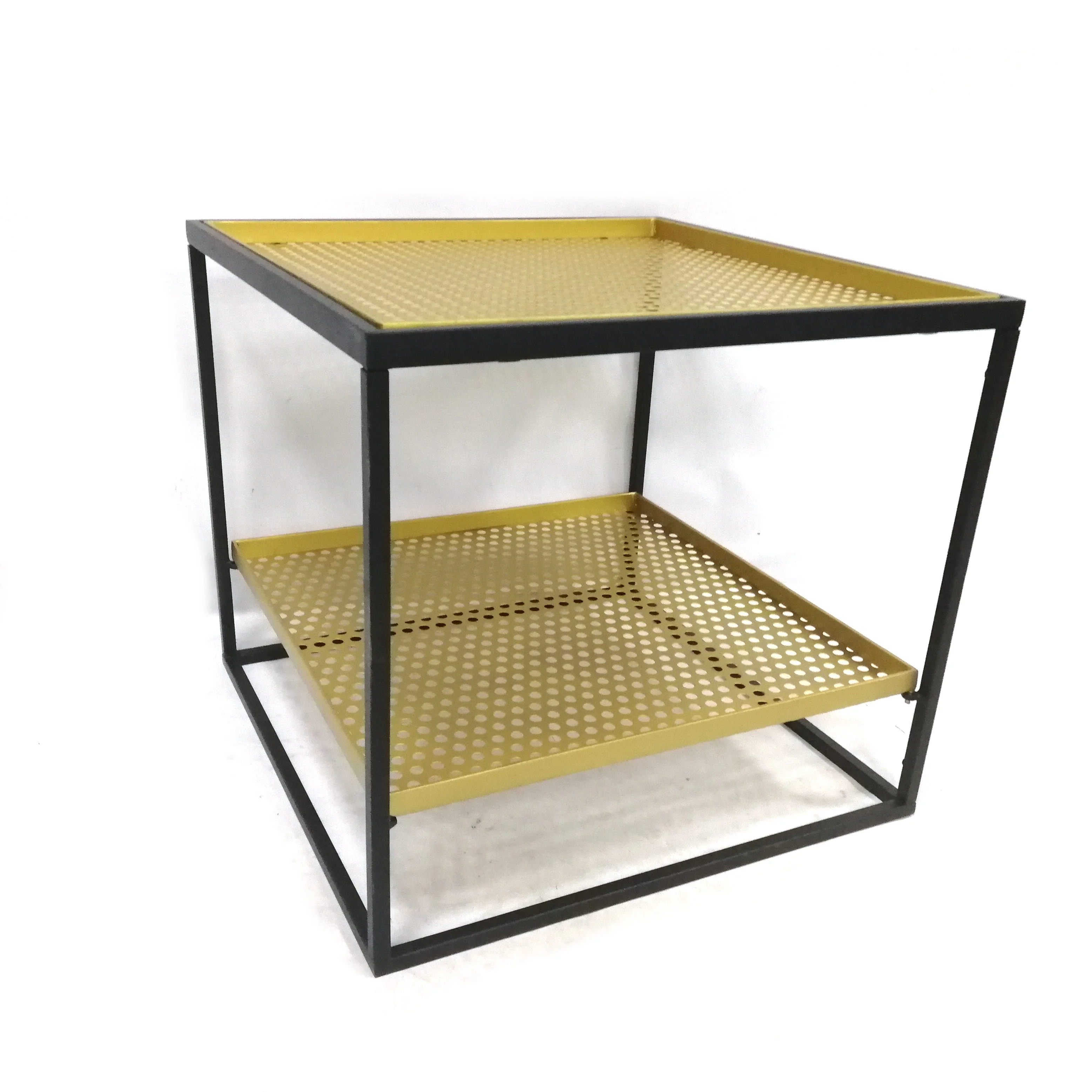 Modern Living room Furniture Square Cast Iron Dinning Set Storage Wire Metal Table