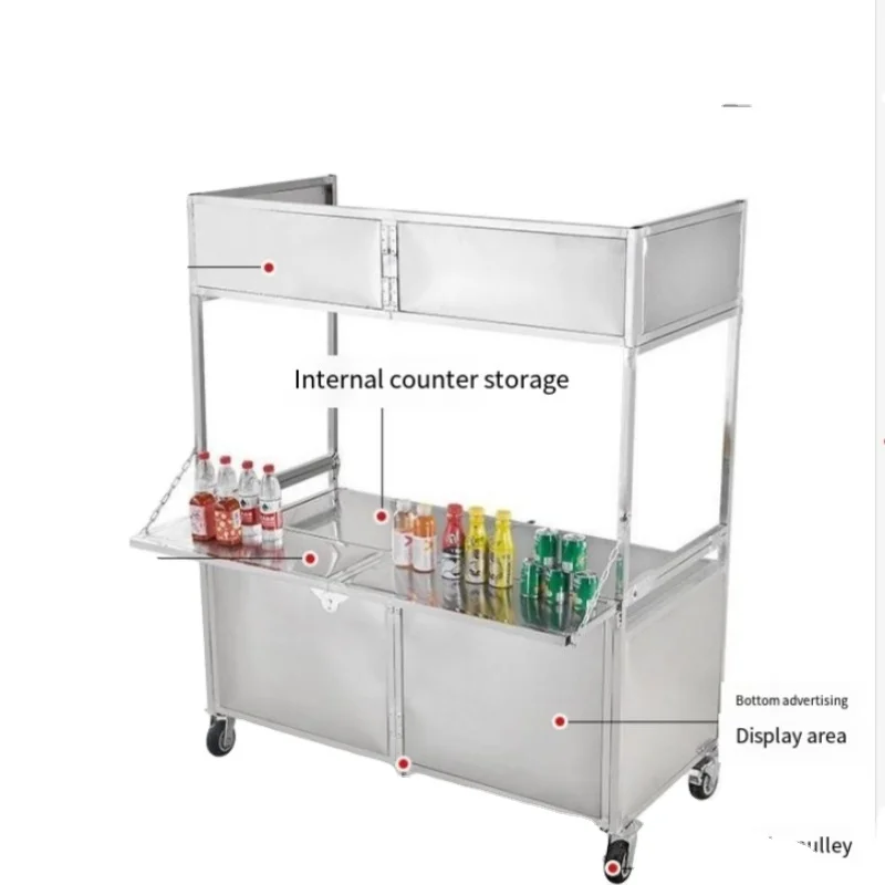 Cold Drink Ice Cream Fast Food Drinks Coffee Breakfast Night Market Snacks Mobile Multifunctional Foldable Food Delivery Carts
