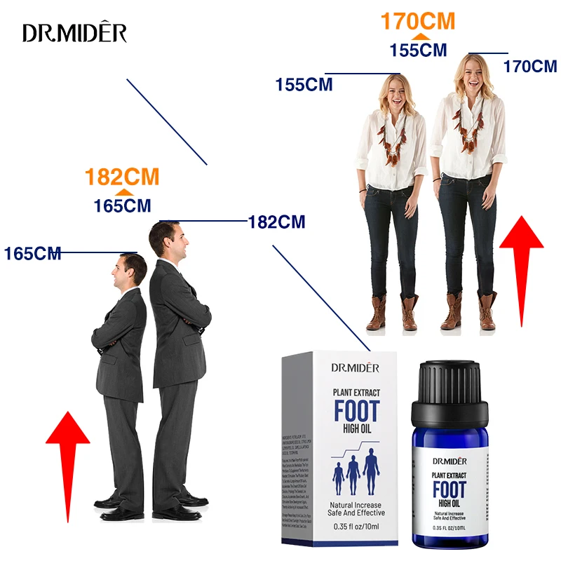 Free Sample Customize label Skin Safe Essential Oil Herbal Extract Foot Massage Grow Taller Height Increase Growth Oil