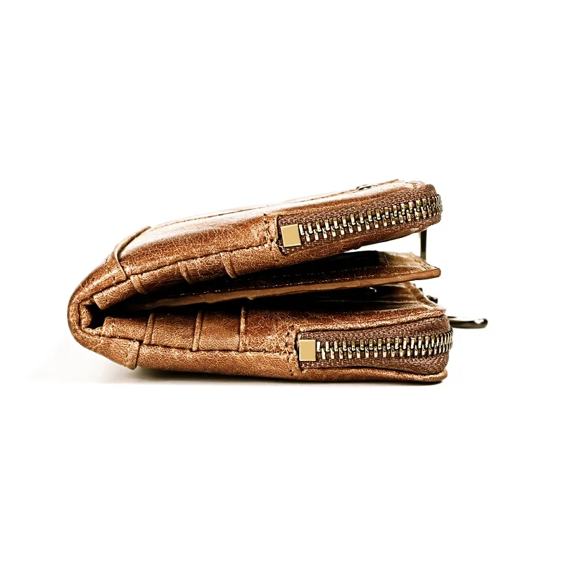 New Fashion Genuine Leather Men Wallet Small Zipper Male Short Coin Purse Brand High Quality Men Wallet
