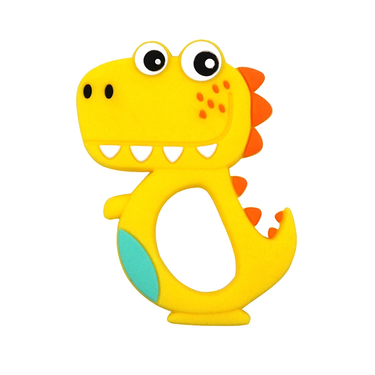 
Factory Supplier Custom BPA Free Silicone Baby Dinosaur Teething Teether Toys 
