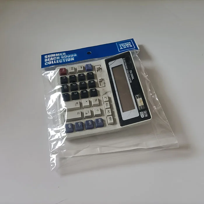 Recycle Custom Printed Header clear Ldpe Self Adhesive Seal Plastic Calculator Packaging Polybag