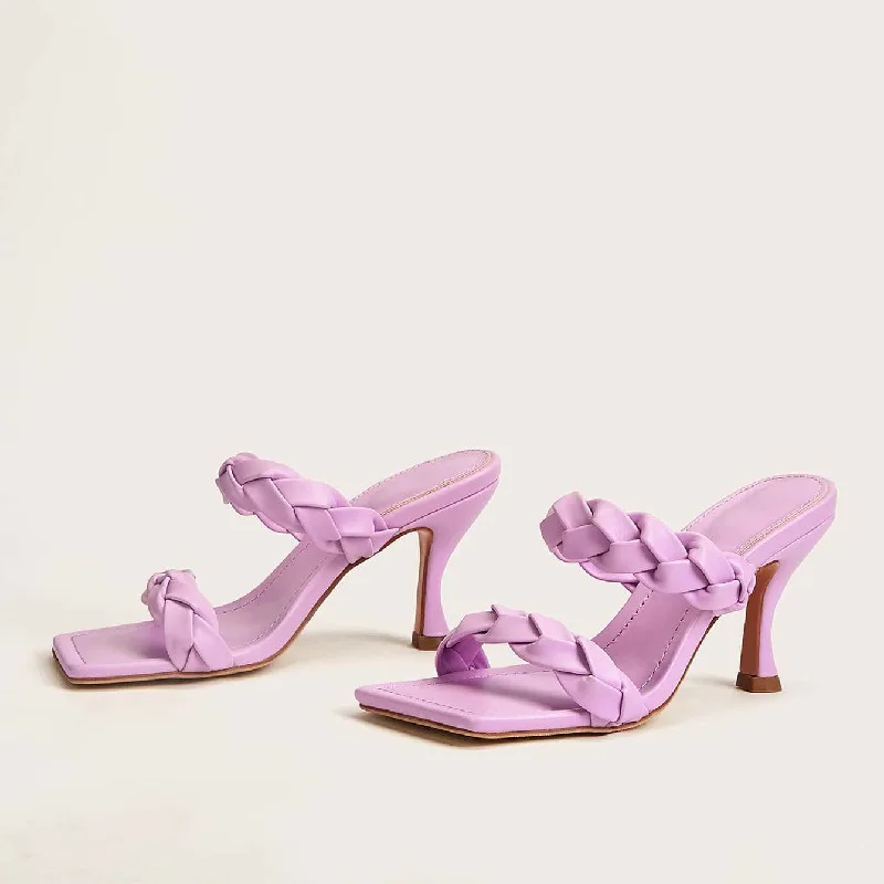 Fashion all-match office woman high-heeled sandals and slippers braided rope upper sandals factory