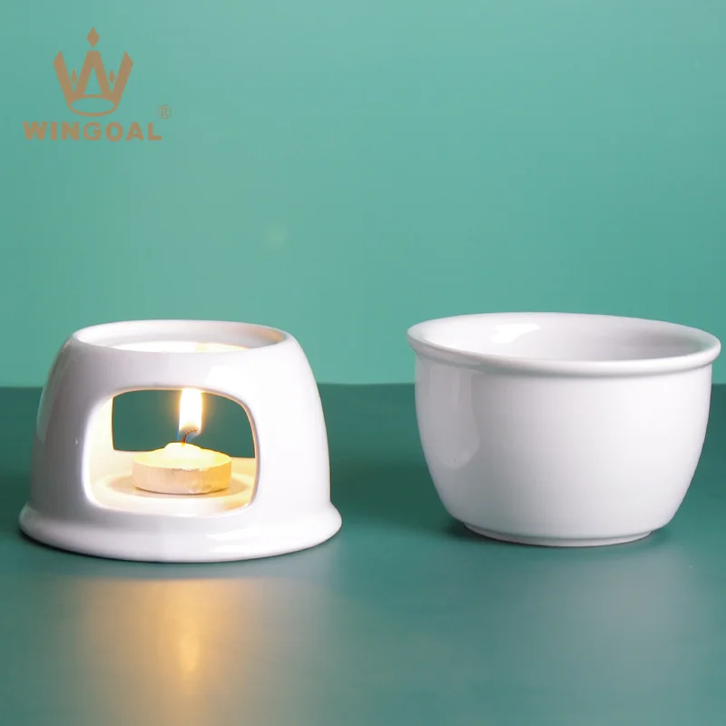 Round cheese chocolate ceramic fondue set