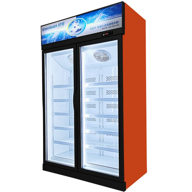 Upright Freezer Cooling System Refrigeration Equipment Glass Door Refrigerator Display Freezer
