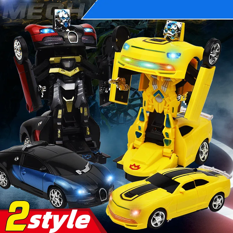 Электрическая универсальная игрушечная машинка, многофункциональные игрушки с подсветкой и музыкой, автоматическая деформация, подарок для детей на день рождения