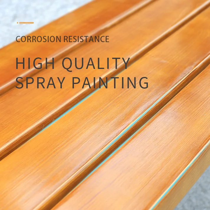 outdoor steel patio bench with backrest iron garden seats elegant design park leisure wooden waterproof decorative public bench