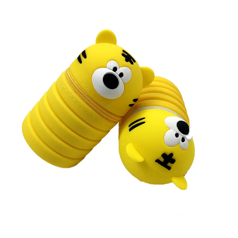 School Pencil Case Cute Stationery Pencil Box stand up silicone pen case zipper pencil bag for teenage