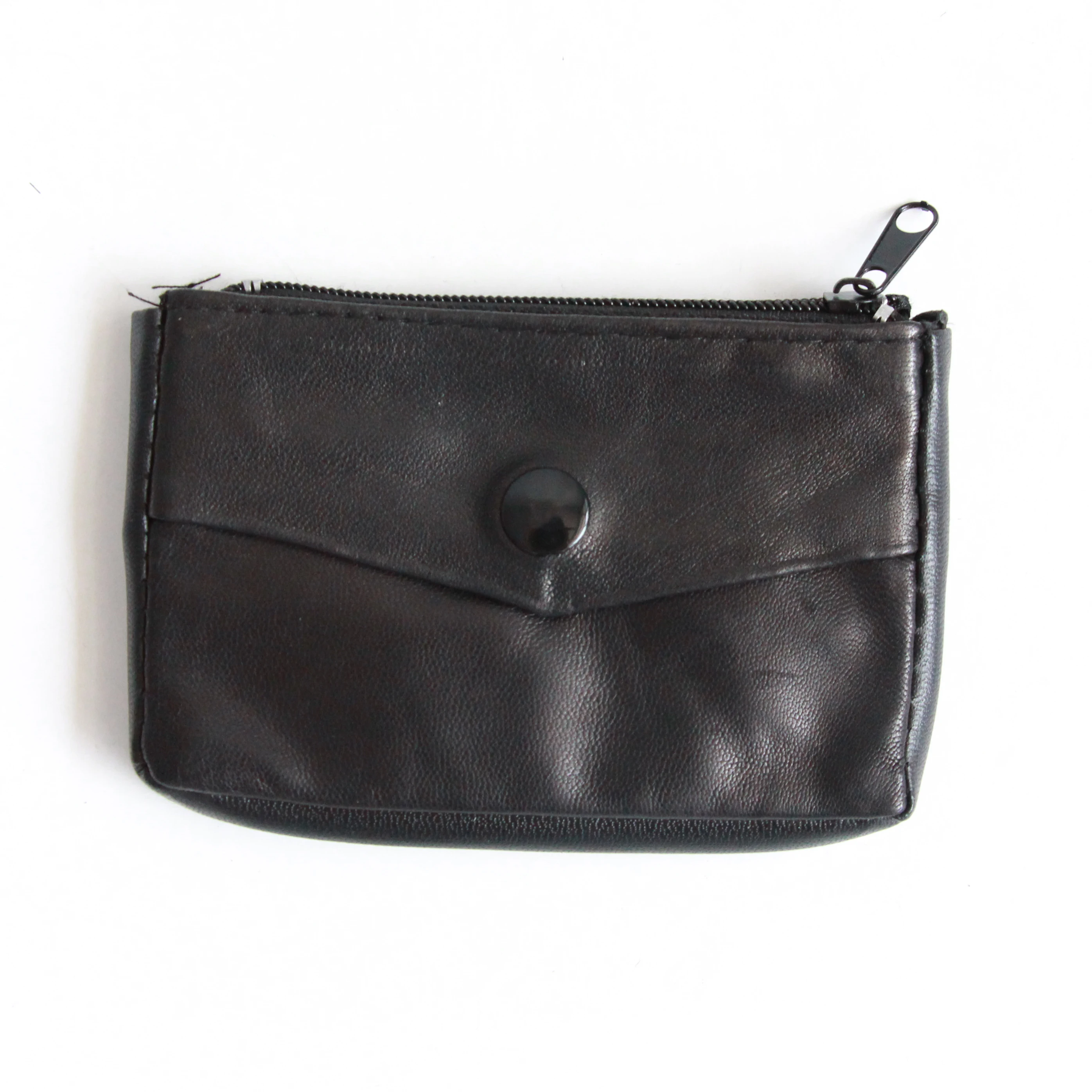 
Good Quality Promotional Ladies Small Zipper Credit Card Leather Coin Purse With Key Chain 