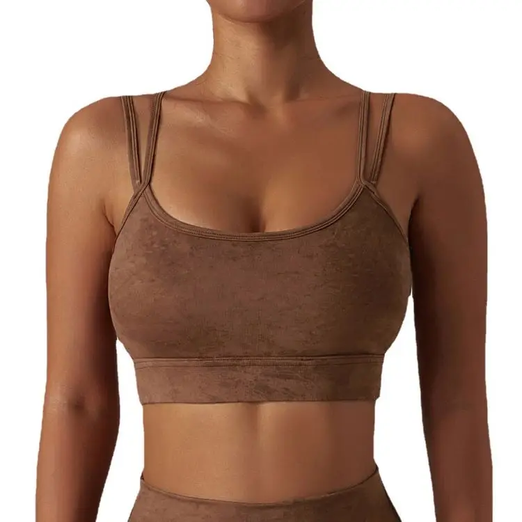 Sexy Single Strap Bra Crop Top Yoga Set, Cotton Sport Bra Without Padding