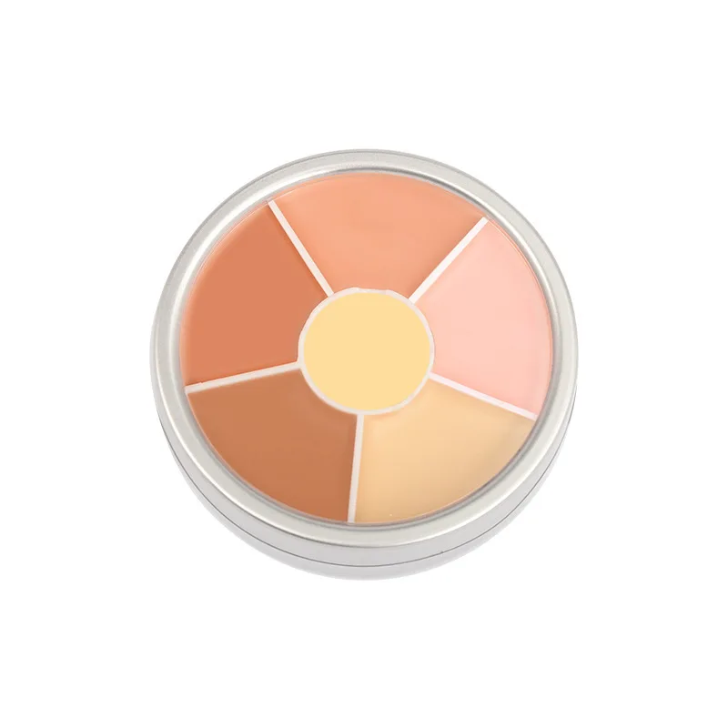 Full Coverage Concealer Cream Foundation Makeup Palette 6 Colors Long-Lasting Coverage Cream