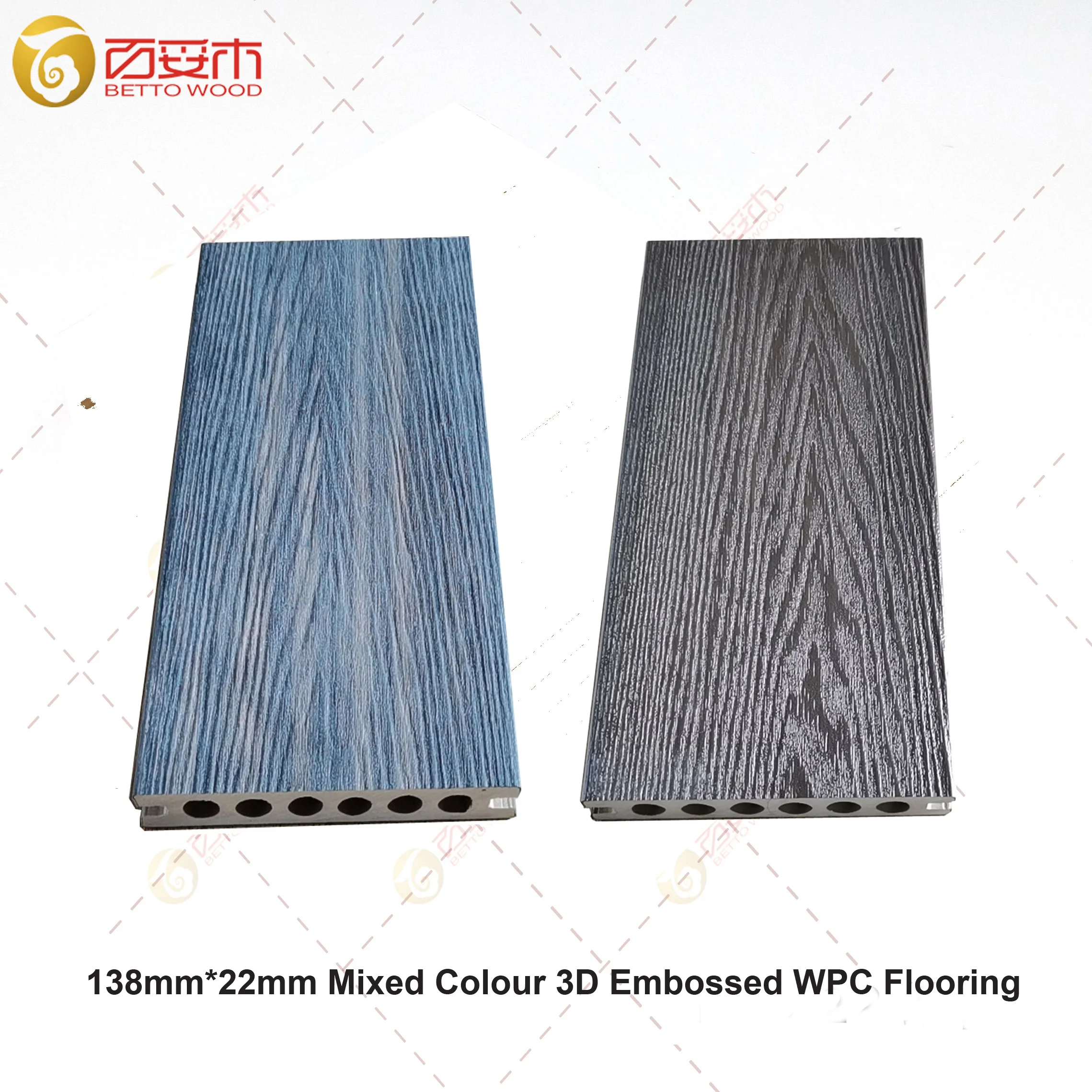 
WPC Decking ASA/PVC Co-extrusion 3D Embossed WPC Decking 