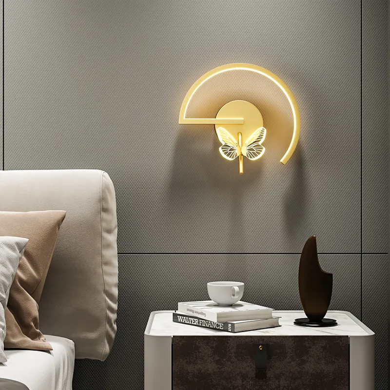 Butterfly Wall Lamp Bedroom Bedside Modern Minimalist Living Room Background Creative Aisle Corridor TV Indoor