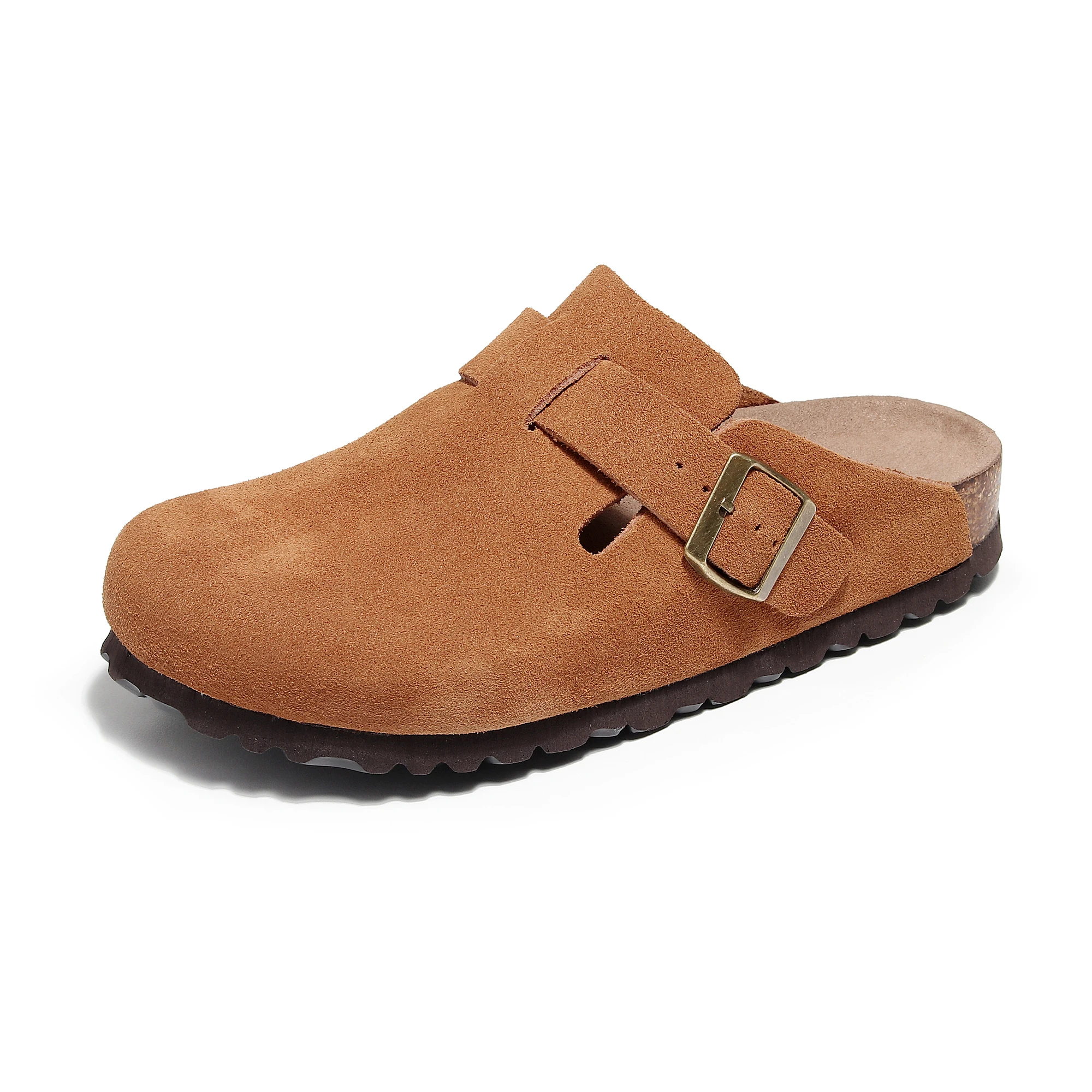 Men Solid Color Casual Mules, Buckle Band Platform Soft Sole Closed Toe Shoes, Comfort Daily Wear Clogs