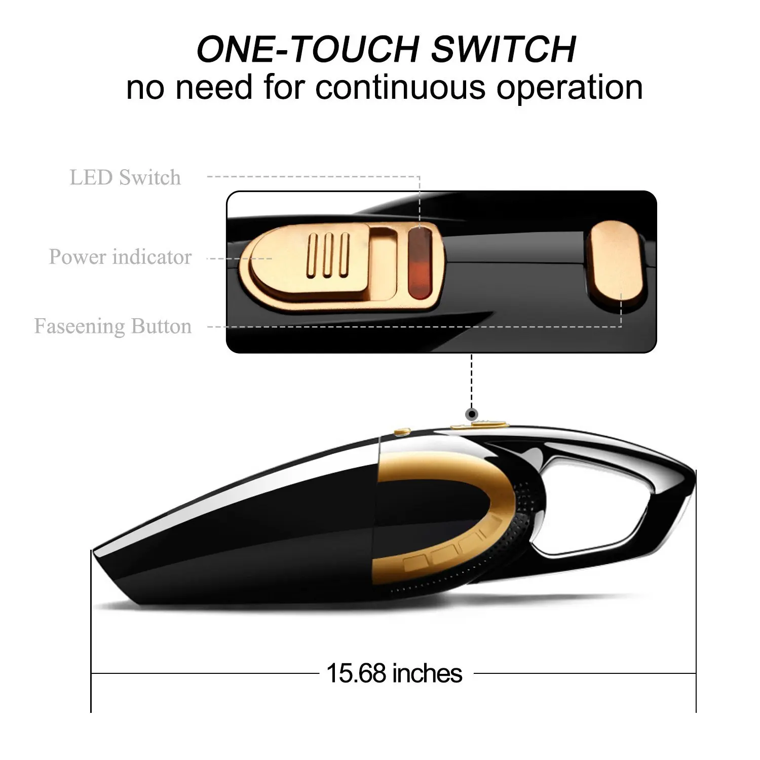 Автомобильный пылесос, проводной, 12 В постоянного тока, высокомощный компактный ручной пылесос с HEPA-фильтром и светодиодной подсветкой, 120 Вт, автомобильный пылесос