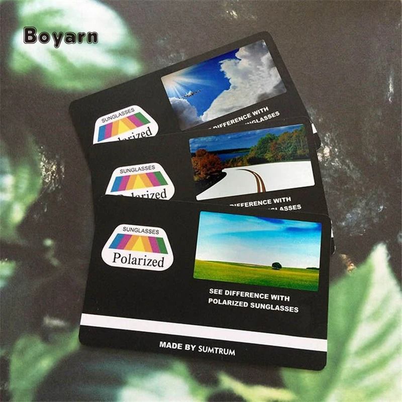 Boyarn Пользовательские Поляризованные линзы солнцезащитных очков карты испытаний