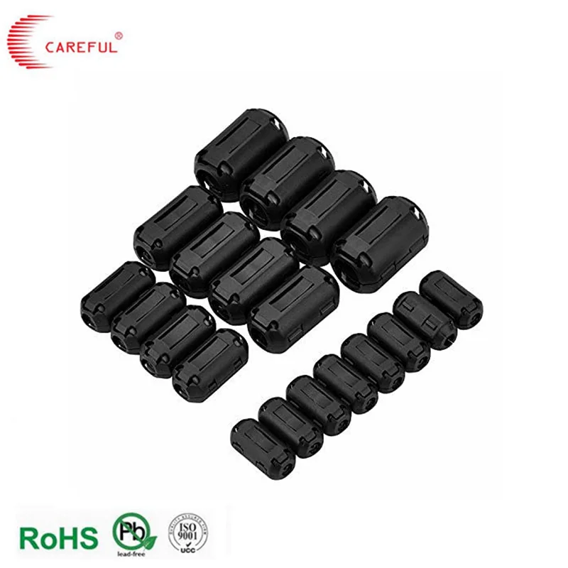 Custom size EMI EMC soft ni-zn ferrite RFI EMI Noise Suppressor Filter for Power Cord USB Cable