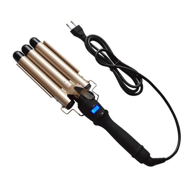 
Three Barrel Hair Curler With LCD Display Big Wavy Electric Hair Crimper 