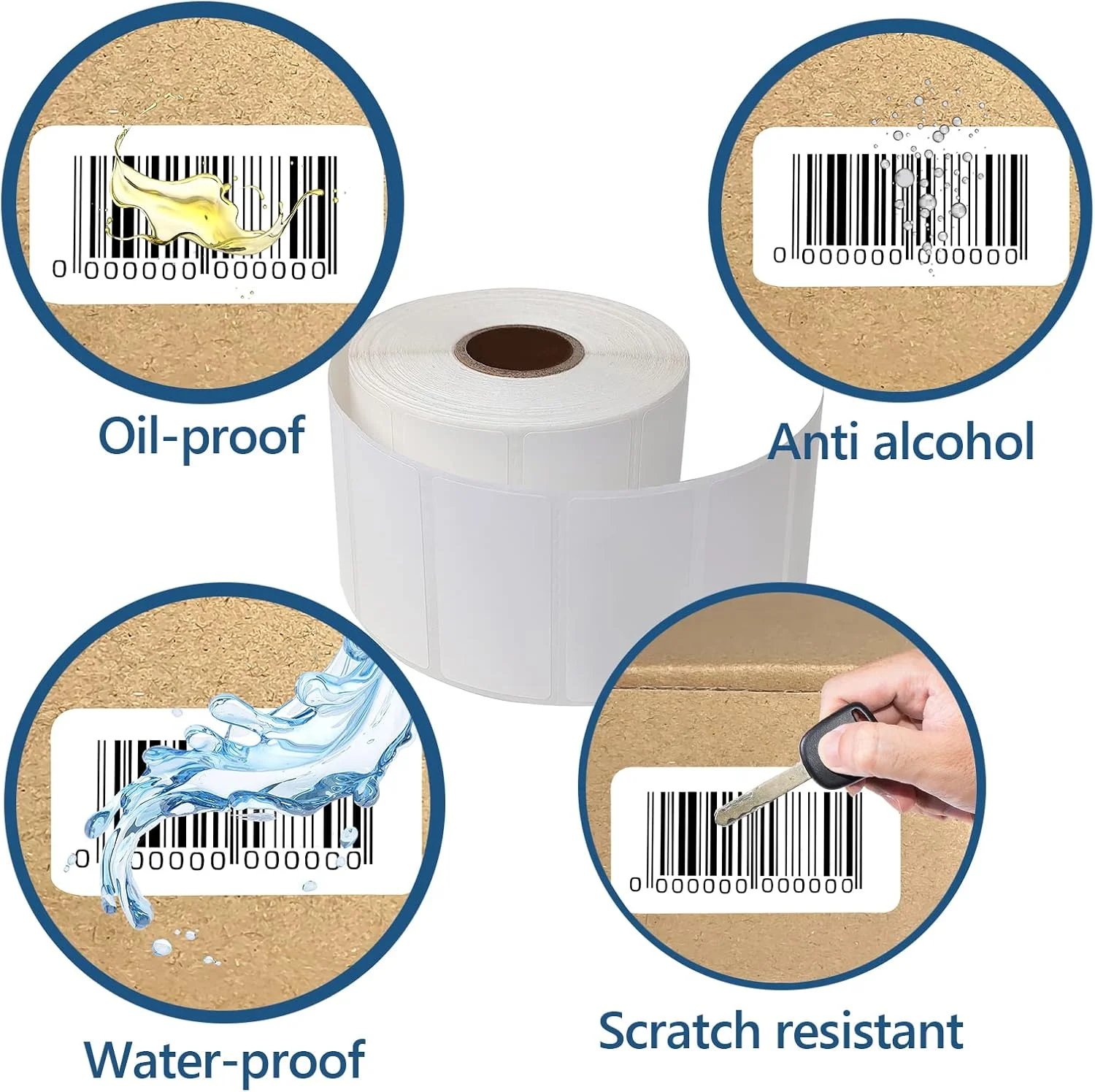 Custom Color Direct Thermal Barcode Sticker Supermarket Adhesive Scale Label 57x30 58x40 58x60 60x40 for Packaging Labels