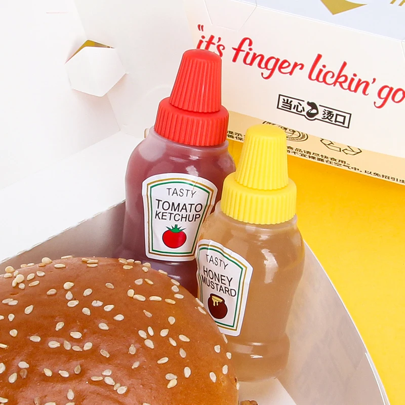 Kitchen Portable Seasoning Bottle Mini Ketchup Bottle Portable Small Pot Salad Sauce Ketchup Honey Mustard 25ml