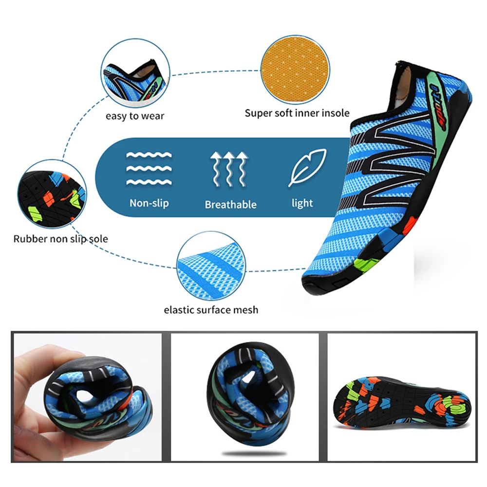 Custom Quick-Dry Sports Barefoot Water Aqua Shoes Aqua Socks Beach Pool Surf Yoga Adult Swim Shoes for Women Men