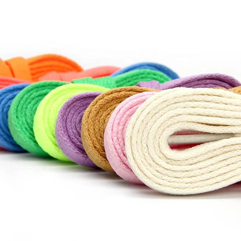Custom logo Elastic shoelaces Multicolor Flat Polyester Plastic tips 120cm shoelaces
